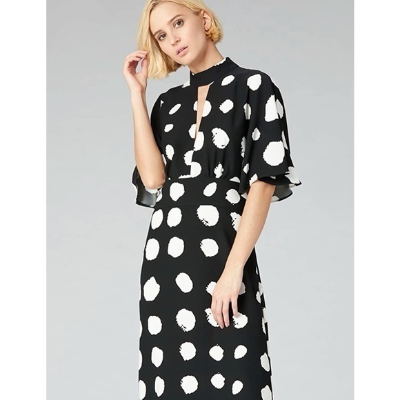 TRUTH & FABLE Women's Keyhole Maxi Evening Dress with Side Slits black white xxl - Picture 4 of 9